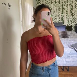 John Galt/Brandy Melville Red Bandeau Top
